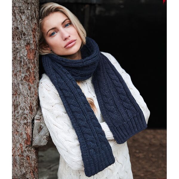 Beechfield Cable Knit Melange Scarf Thumbnail