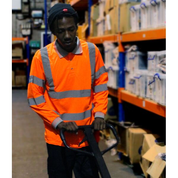 Warrior Hi-Vis Long Sleeve Polo Shirt Thumbnail