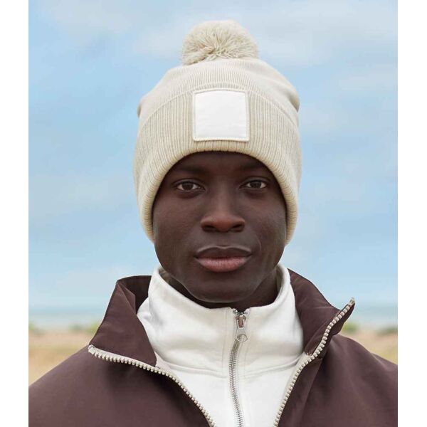 Beechfield Appliqué Patch Pom Beanie Thumbnail