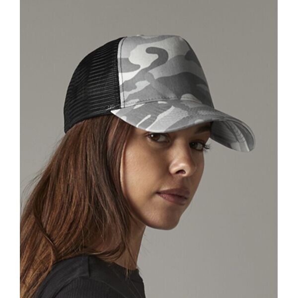 Beechfield Camo Snapback Trucker Cap Thumbnail