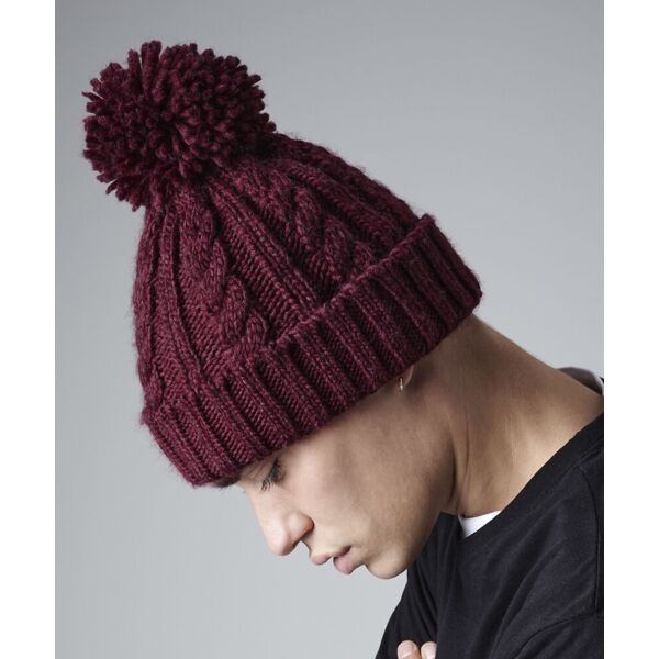 Cable knit melange beanie Thumbnail