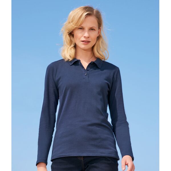 SOL'S Ladies Perfect Long Sleeve Piqué Polo Shirt Thumbnail